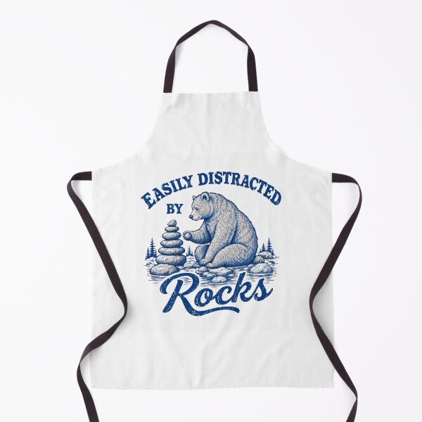 Item preview, Easily Distracted by Rocks Bear Geology Nature Hiking Rockhound Vintage Design designed and sold by bilal sibgui.