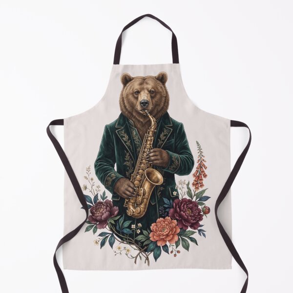 Item preview, Vintage Bear Playing Saxophone designed and sold by ImageryLoom.