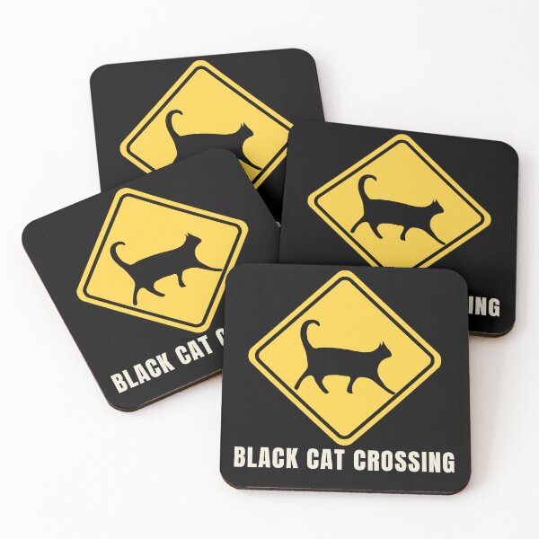 Item preview, Black Cat Crossing Halloween Road Sign designed and sold by C-O-O-L.