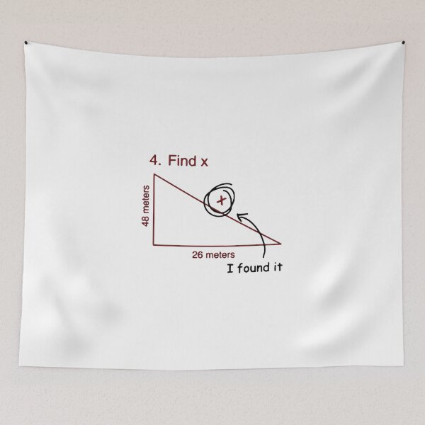 Item preview, Find X Math Exam Meme Joke Parody designed and sold by Redblackzone.