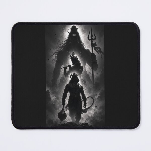 Item preview, Mahadev Shiva Krishna Hanuman Divine Hindu Deities Silhouette Art designed and sold by aloksahu123.
