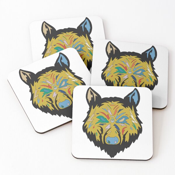 Item preview, Black & Gold Wolf Head - Geometric Pop Art Wolf Portrait designed and sold by iampaulmorris.