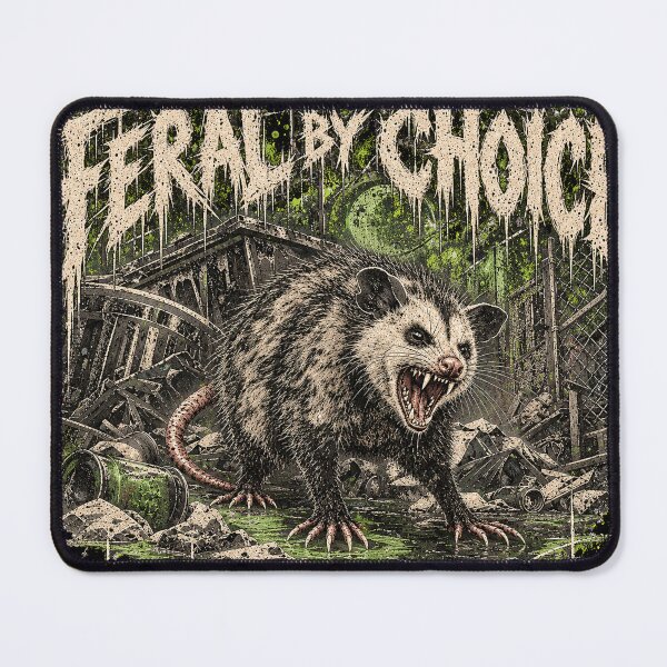 Item preview, Feral by Choice – Funny Possum Graphic Tee designed and sold by NightshiftDesign.