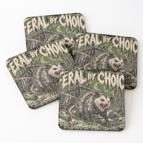 Item preview, Feral by Choice – Funny Possum Graphic Tee designed and sold by NightshiftDesign.