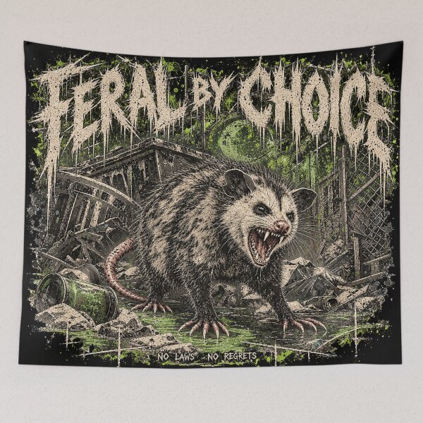 Item preview, Feral by Choice – Funny Possum Graphic Tee designed and sold by NightshiftDesign.