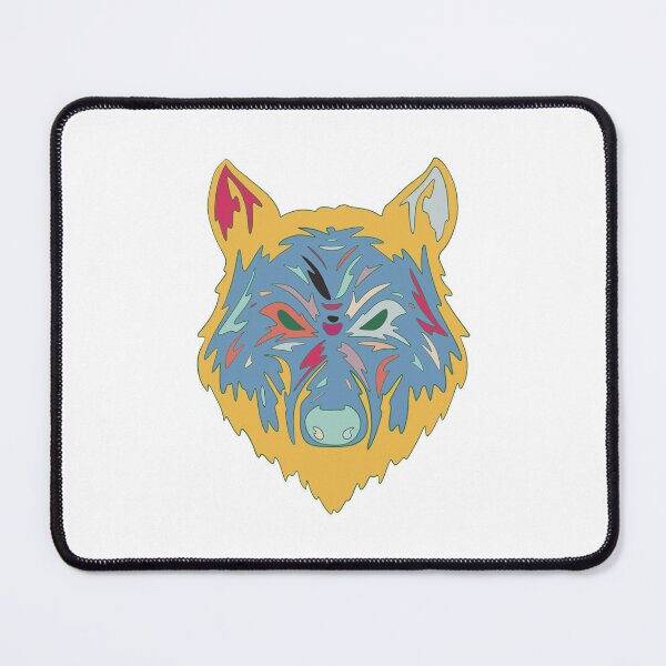 Item preview, Gold & Blue Wolf Head - Geometric Pop Art Wolf Portrait designed and sold by iampaulmorris.