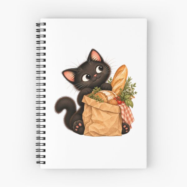 Item preview, Cute Black Cat with Fresh Bread – Cozy Bakery designed and sold by INVITOARTE.