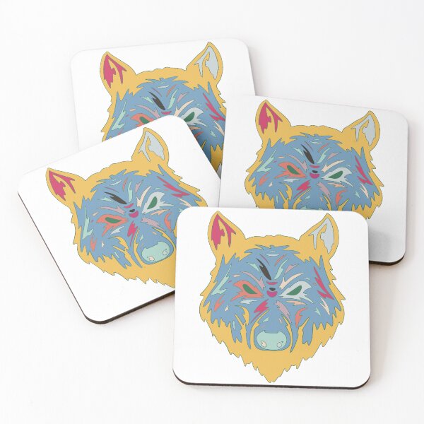 Item preview, Gold & Blue Wolf Head - Geometric Pop Art Wolf Portrait designed and sold by iampaulmorris.