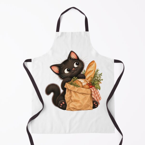 Item preview, Cute Black Cat with Fresh Bread – Cozy Bakery designed and sold by INVITOARTE.