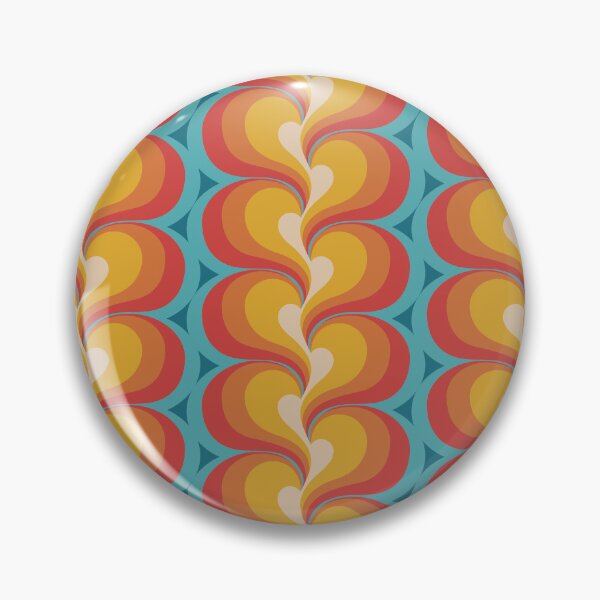 Item preview, Orange Red and Turquoise Swirly Geometric Curves designed and sold by Eyestigmatic.