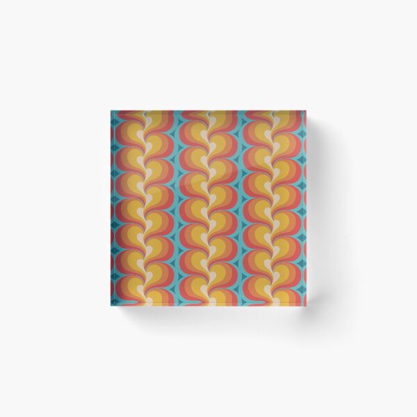 Item preview, Orange Red and Turquoise Swirly Geometric Curves designed and sold by Eyestigmatic.
