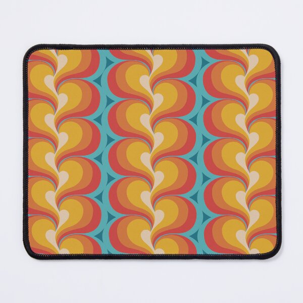 Item preview, Orange Red and Turquoise Swirly Geometric Curves designed and sold by Eyestigmatic.