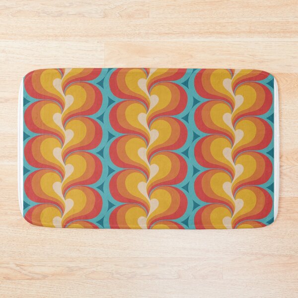 Item preview, Orange Red and Turquoise Swirly Geometric Curves designed and sold by Eyestigmatic.