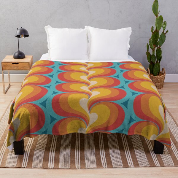 Item preview, Orange Red and Turquoise Swirly Geometric Curves designed and sold by Eyestigmatic.