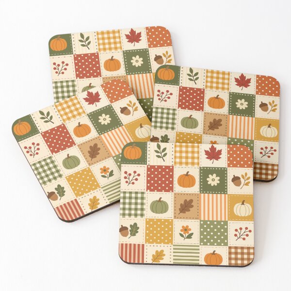 Item preview, Autumn Patchwork Quilt Pattern Fall Pumpkin Acorn designed and sold by Little-Miracle.