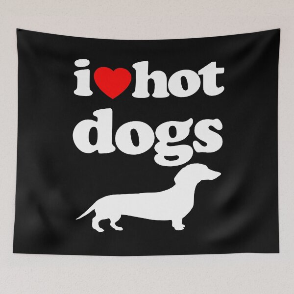 Item preview, I Love Dachshund Dogs Wiener Dog Silhouette Graphic White Text designed and sold by MathWare MathClips.