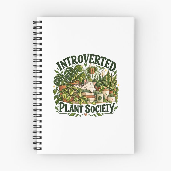 Item preview, Introverted Plant Society – Cat & Houseplant Lover designed and sold by IrinDesign.
