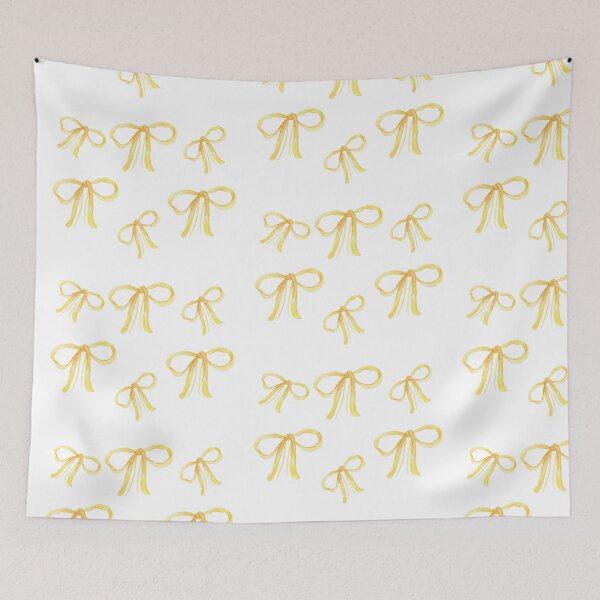 Item preview, Yellow Watercolor Bows Pattern | Soft Coquette Ribbon Print designed and sold by Asmaa Abdul-Azim.