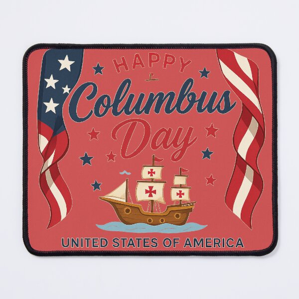Item preview, Happy Columbus Day United States of America Vintage Ship Design designed and sold by 19Beauty.