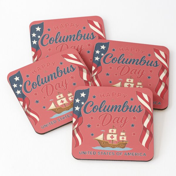 Item preview, Happy Columbus Day United States of America Vintage Ship Design designed and sold by 19Beauty.
