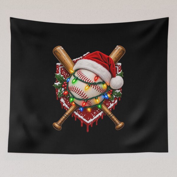 Item preview, Baseball Christmas Santa Hat Lights Baseball Player Xmas designed and sold by Whirx.