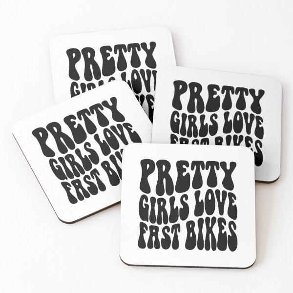 Item preview, Pretty Girls Love Fast Bikes Funky Bubble Text Art designed and sold by SteamWorkz.