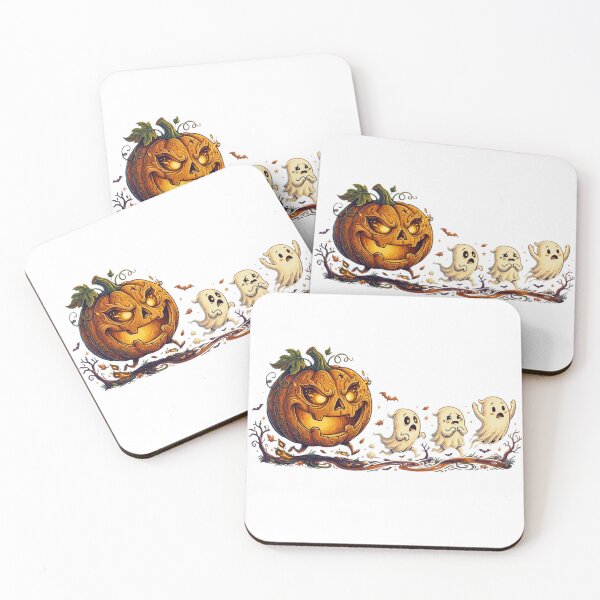 Item preview, Funny Halloween Pumpkin Chasing Bats designed and sold by bilal sibgui.