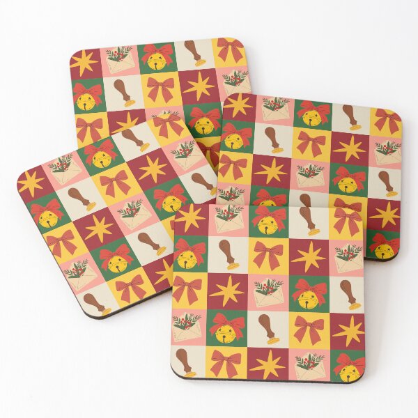 Item preview, Christmas Checkered Pattern with Jingle Bells and Holiday Envelopes designed and sold by AllaMashycheva.