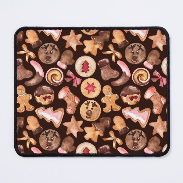 Item preview, Christmas Cookies Festive Pattern on Chocolate-Brown Background designed and sold by Flowersforbear.