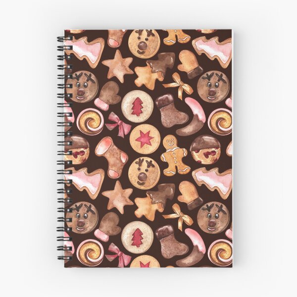 Item preview, Christmas Cookies Festive Pattern on Chocolate-Brown Background designed and sold by Flowersforbear.