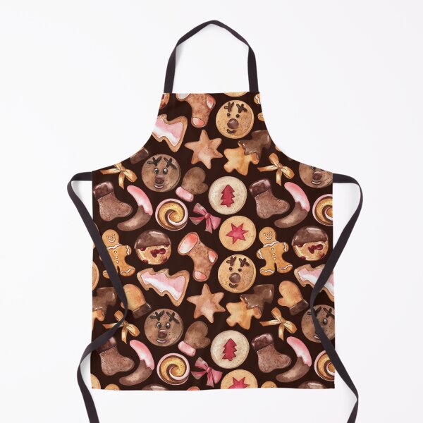 Item preview, Christmas Cookies Festive Pattern on Chocolate-Brown Background designed and sold by Flowersforbear.