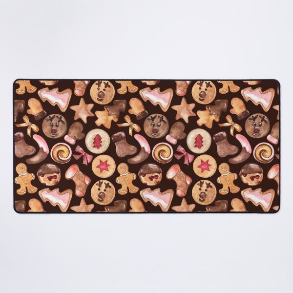 Item preview, Christmas Cookies Festive Pattern on Chocolate-Brown Background designed and sold by Flowersforbear.