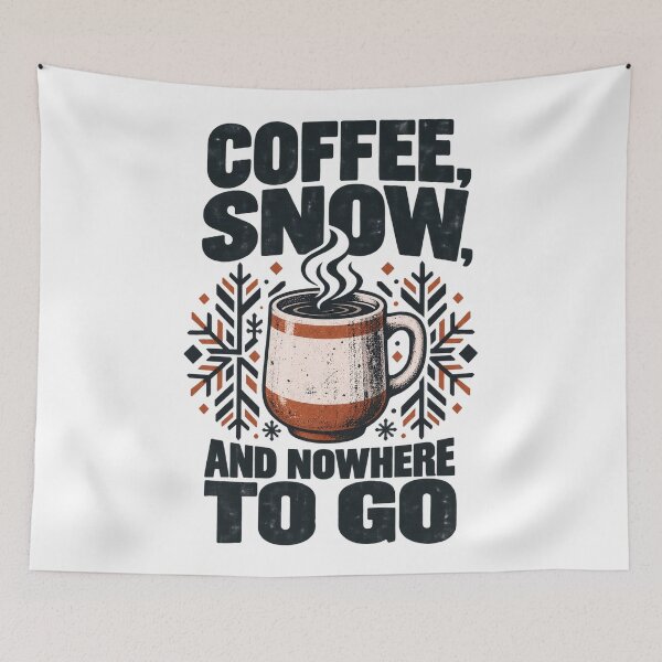 Item preview, Distressed Winter Coffee and Snow Typography designed and sold by FUIRY .