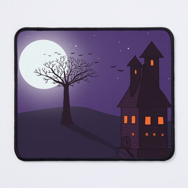 Item preview, Spooky Haunted House Under Full Moon Night designed and sold by ArtisticJump.