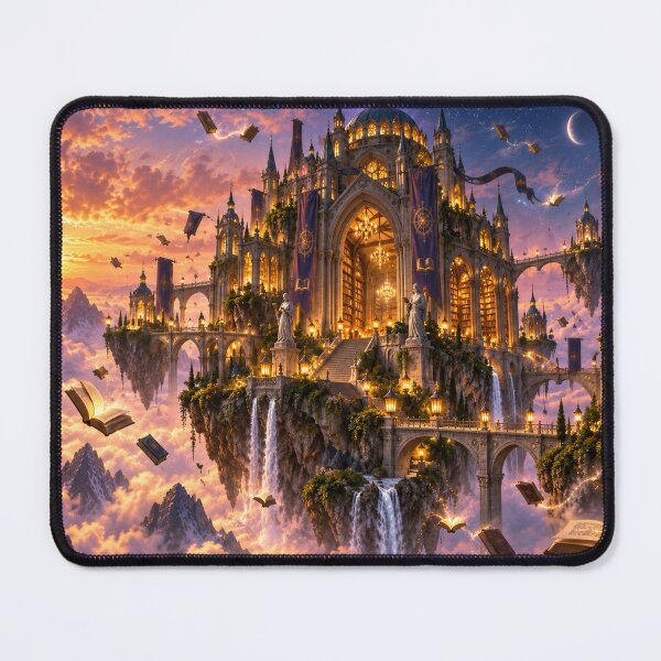 Item preview, Floating library in the evening sky designed and sold by _ARLUNA_.