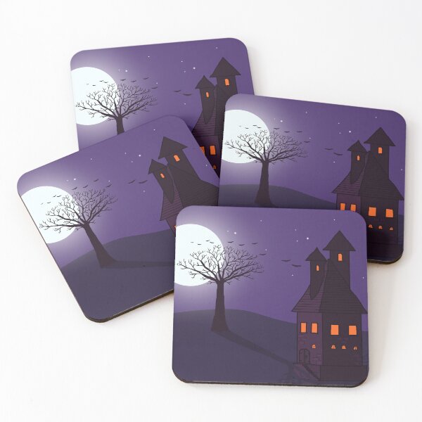 Item preview, Spooky Haunted House Under Full Moon Night designed and sold by ArtisticJump.
