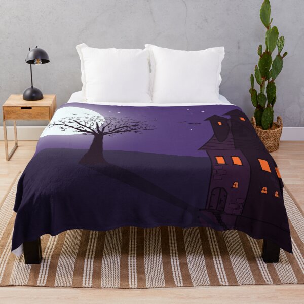 Item preview, Spooky Haunted House Under Full Moon Night designed and sold by ArtisticJump.