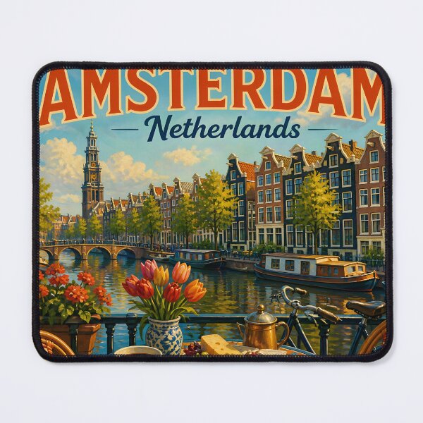 Item preview, Amsterdam Netherlands - Scenic Style Travel Poster designed and sold by LSVart.