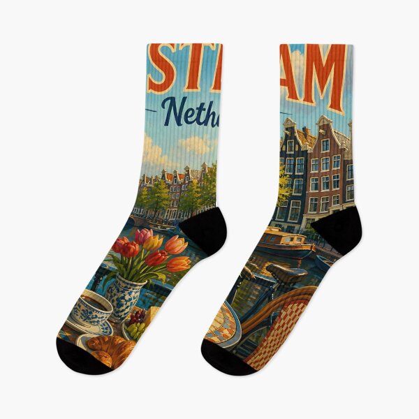 Item preview, Amsterdam Netherlands - Scenic Style Travel Poster designed and sold by LSVart.