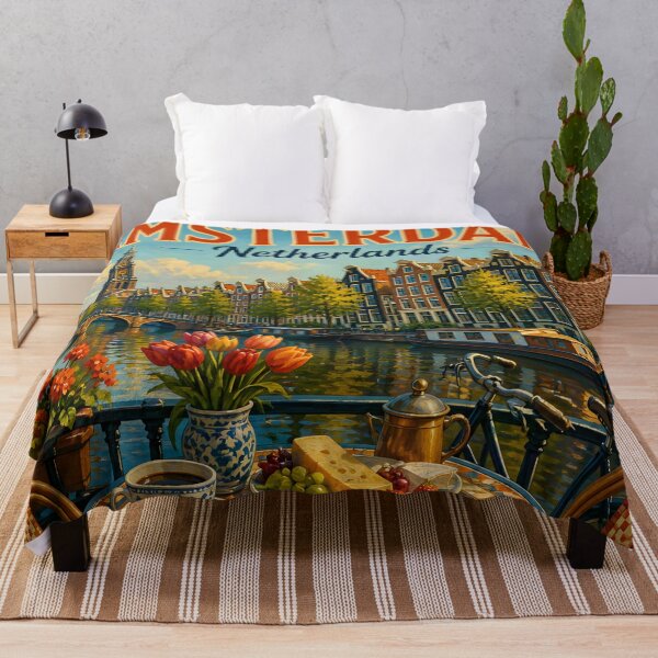 Item preview, Amsterdam Netherlands - Scenic Style Travel Poster designed and sold by LSVart.