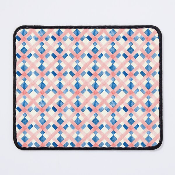 Item preview, Hand-Painted Watercolor Pink and Blue Diamond Lattice Pattern designed and sold by Emily Waters.