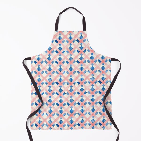 Item preview, Hand-Painted Watercolor Pink and Blue Diamond Lattice Pattern designed and sold by Emily Waters.