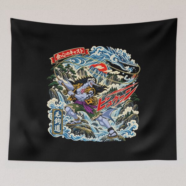 Item preview, Vintage Ukiyo-e Japanese Fisherman Ocean Wave Manga Graphic designed and sold by lamiarte.