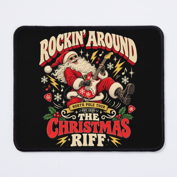 Item preview, Rockin' Around The Christmas Riff - Vintage Santa Rock Concert designed and sold by BumbleBloom7.