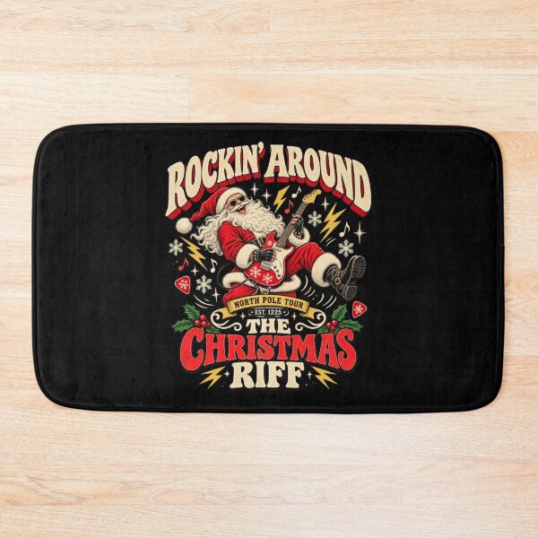 Item preview, Rockin' Around The Christmas Riff - Vintage Santa Rock Concert designed and sold by BumbleBloom7.