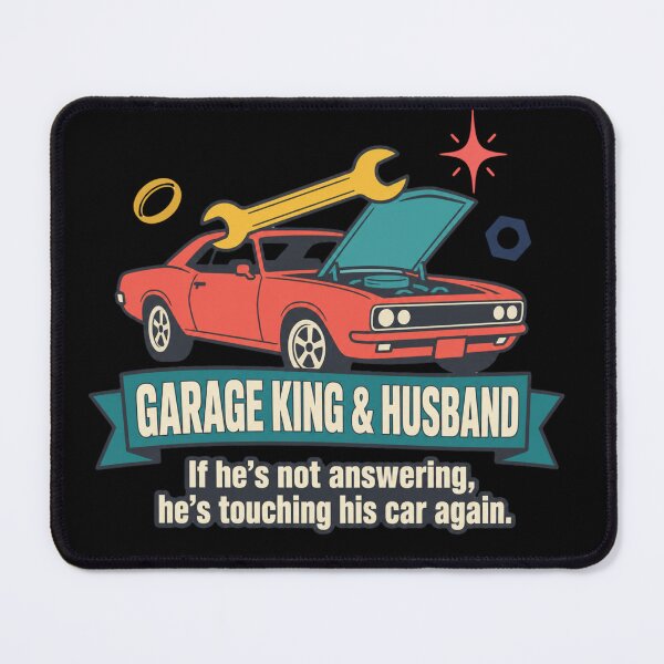 Item preview, Garage King and Husband Funny Car Guy Mechanic Gift for Him designed and sold by EpicInks24.