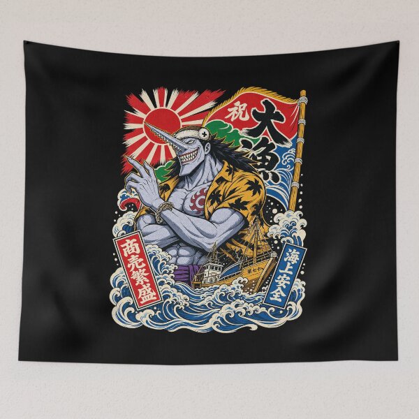 Item preview, Vintage Ukiyo-e Japanese Fisherman Ocean Wave Manga Graphic designed and sold by lamiarte.