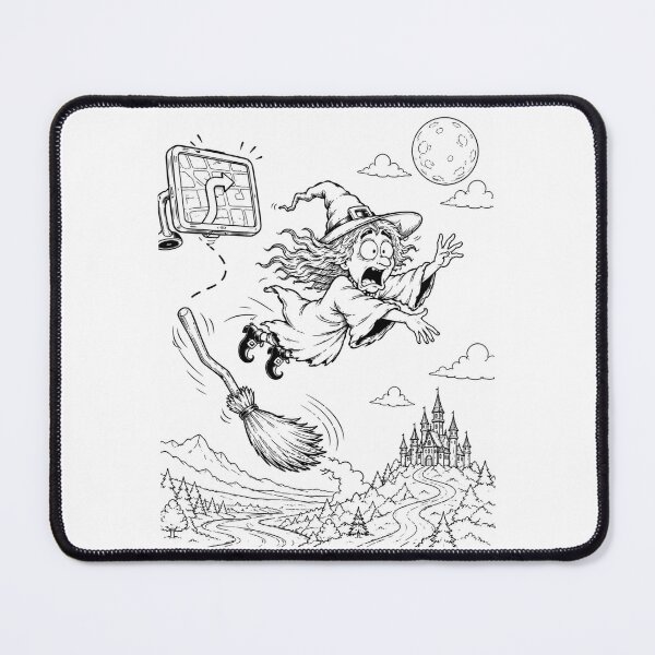 Item preview, Witch GPS Fail Funny Flying Broom Disaster designed and sold by ComedyInkFactor.