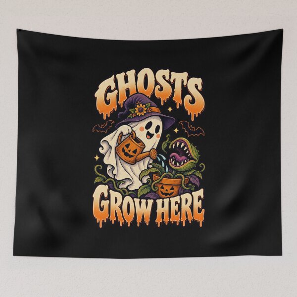 Item preview, Ghosts Grow Here - Funny Halloween Gardening Ghost designed and sold by MOTIFOLK.