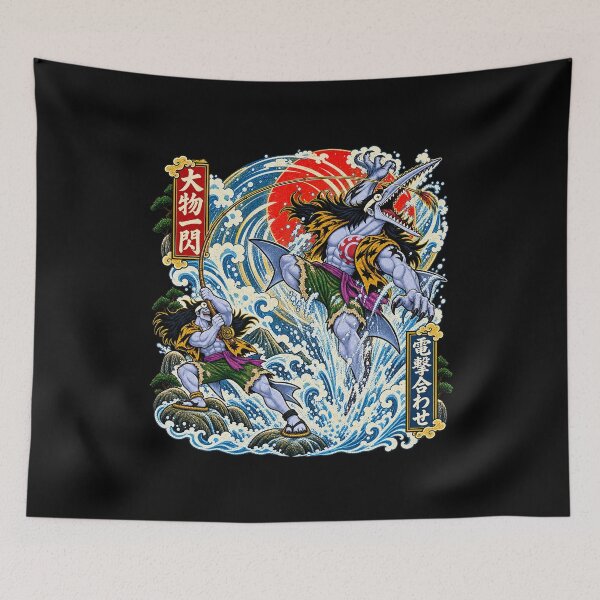Item preview, Vintage Ukiyo-e Japanese Fisherman Ocean Wave Manga Graphic designed and sold by lamiarte.